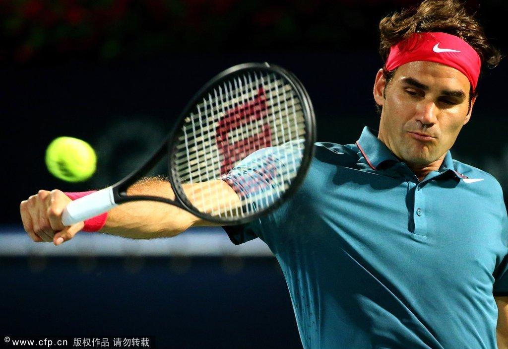 高清:费德勒逆转夺冠 加冕迪拜赛六冠王-费德勒