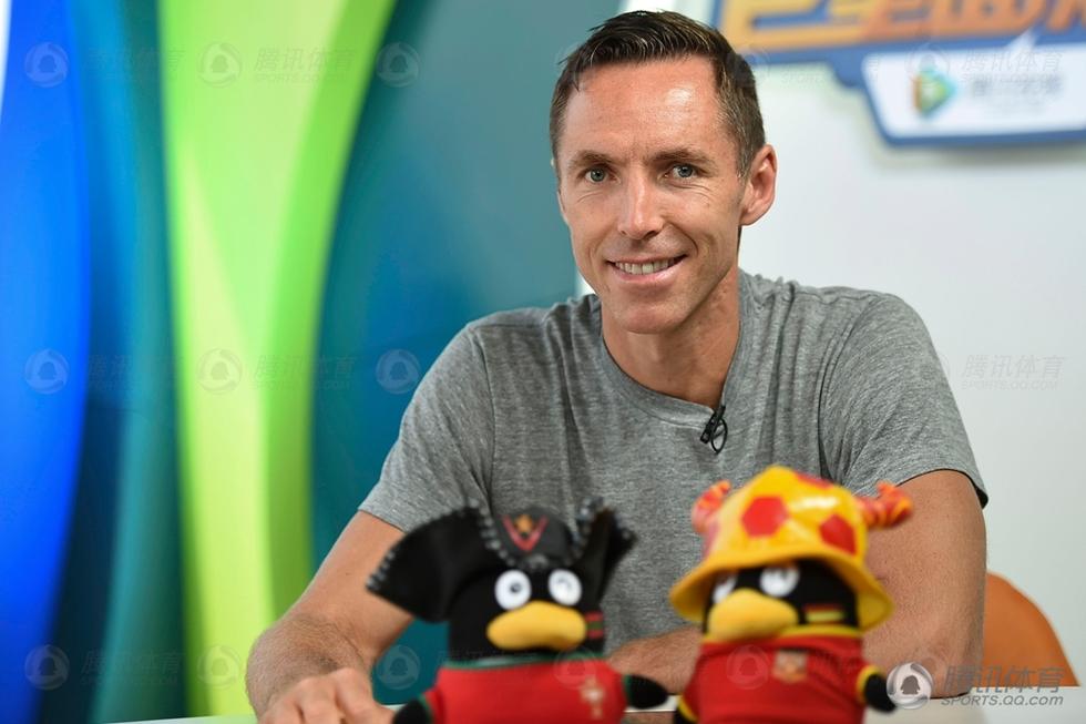 独家:纳什作客腾讯演播室 巨星面对面谈足球-演
