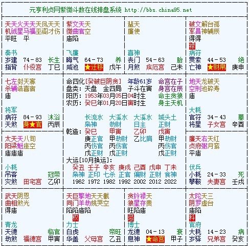 陈水总斗数格局分析