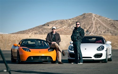 强强对话 Tesla Roadster战保时捷Boxster