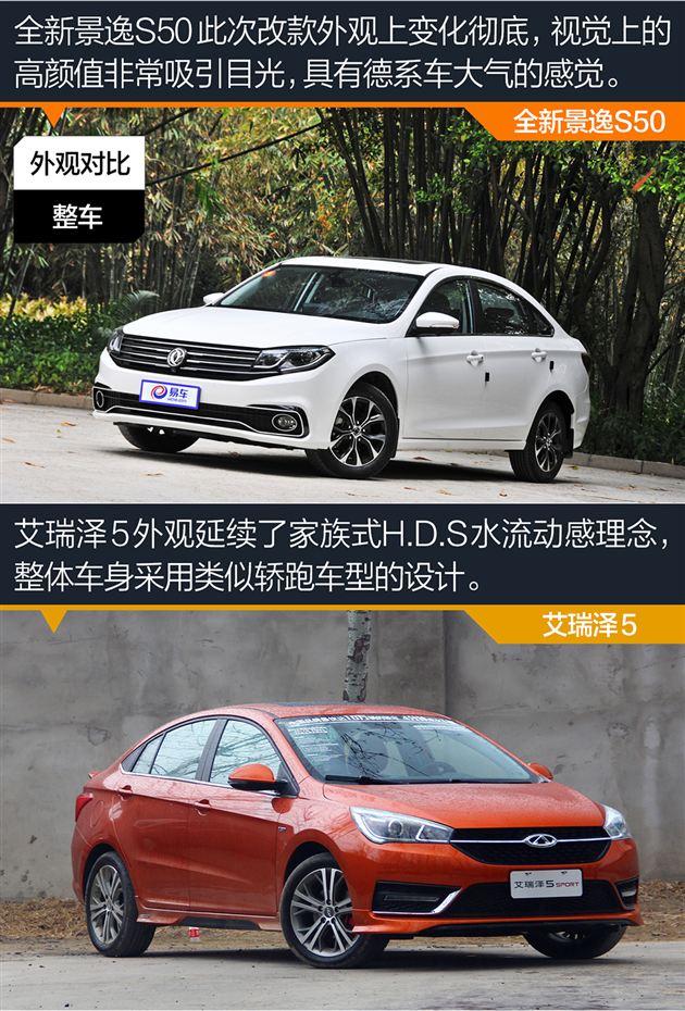 7-10万自主紧凑轿车选谁 全新景逸S50对比艾瑞泽5