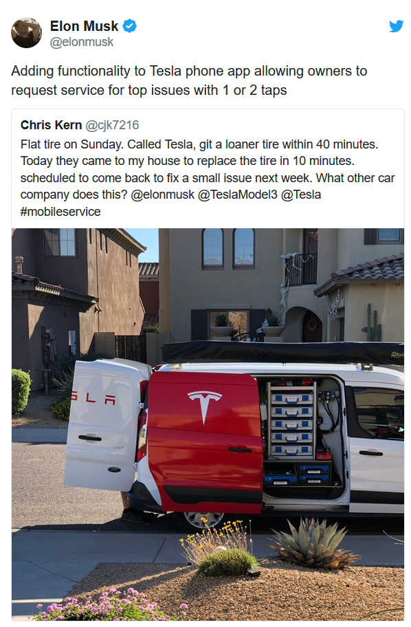 Elon Musk表示特斯拉App将新增“一键召唤”移动服务车队功能