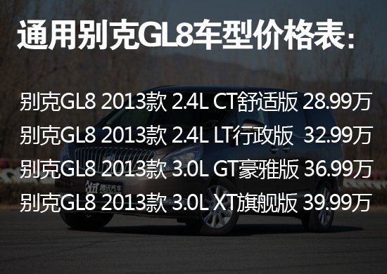 首选3.0升豪雅版 2013款GL8购车手册