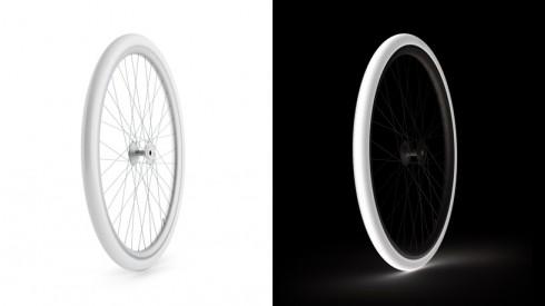 整条都能发光的自行车轮胎 安全又酷炫