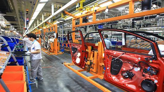 中国宣布开放汽车市场后 其汽车制造商的股价