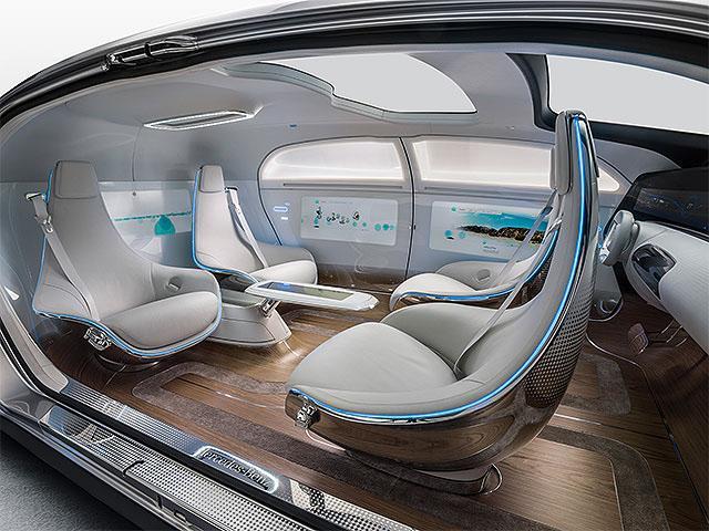 奔驰F015自动驾驶汽车发布 外观未来感十足_汽车_腾讯网
