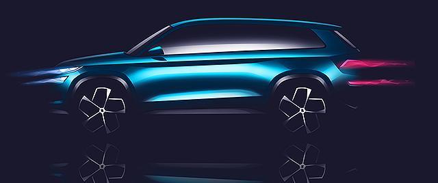 斯柯达visions概念车预告图 预览7座suv