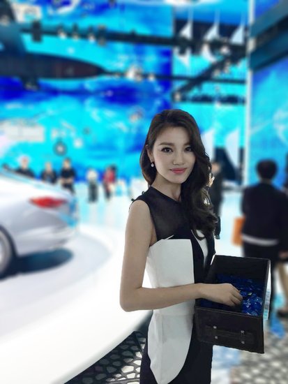 上海车展看什么 车模变身美女礼仪制服女销售