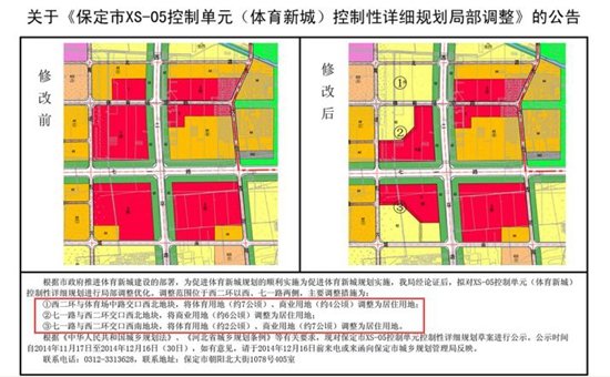 保定体育新城再规划 约22公顷土地变更居住用地