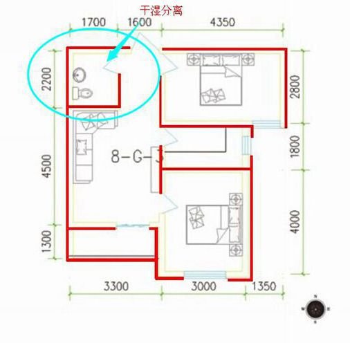 卫生间干湿分离
