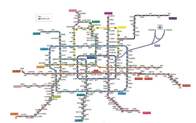 北京地铁站间里程全图