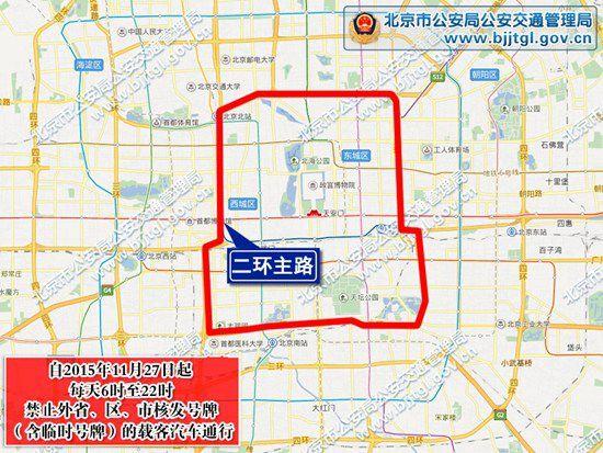 今起北京二环主路外地车限行