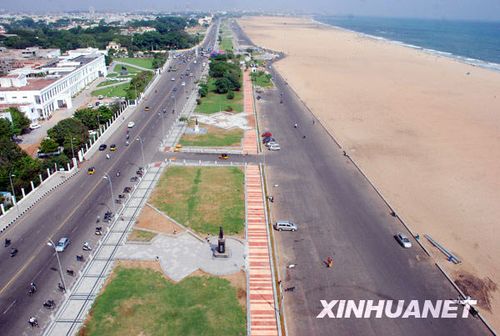 印度金奈海滩完成修复_新闻滚动