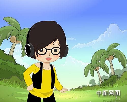 图文:Q版 周笔畅 与 喜羊羊 共舞 揉眼拍掌惟妙惟