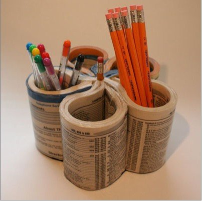 旧书新利用 教你自制个性、实用的花型笔筒_家
