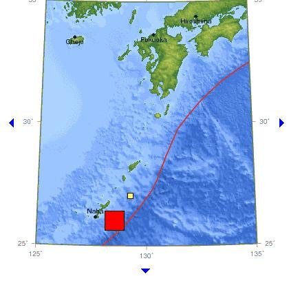 日本冲绳附近发生6.9级地震 发布海啸警报