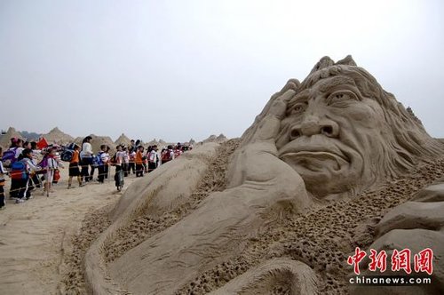 亚洲最大沙雕文化公园厦门亮相 世博场馆现沙