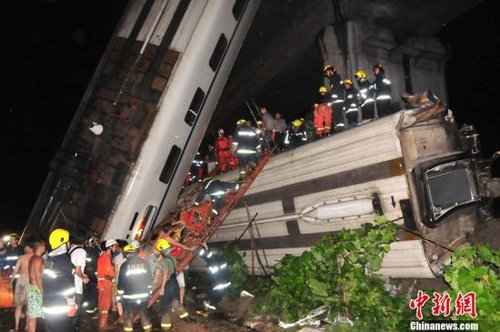 甬温线动车追尾事故致35人死亡192人受伤