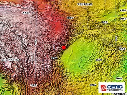 阿坝汶川县发生3.1级地震 震源深度16千米(图