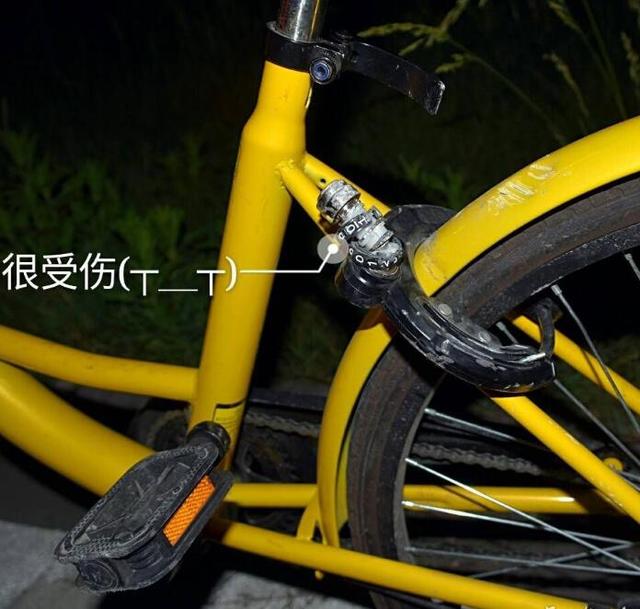 成都两男子共享单车扫码失败怒砸车锁 被民警