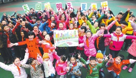 金牛区学校以绘画等形式让孩子了解北改