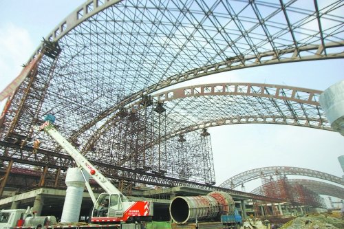 双流机场新航站楼中央处理大厅主体结构完工