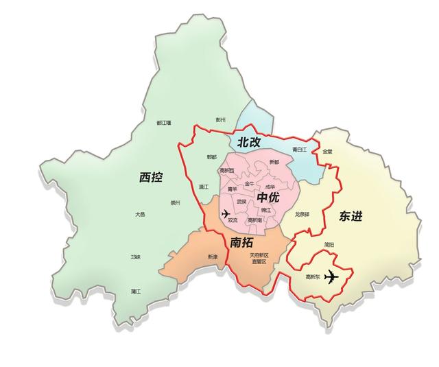 成都迈向双城时代城市新布局一山连两翼