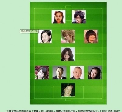 网友恶搞世界杯中国队阵容 犀利哥凤姐变身前