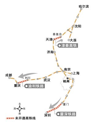 渝利铁路试跑 成都到沪、汉、杭动车年底打通