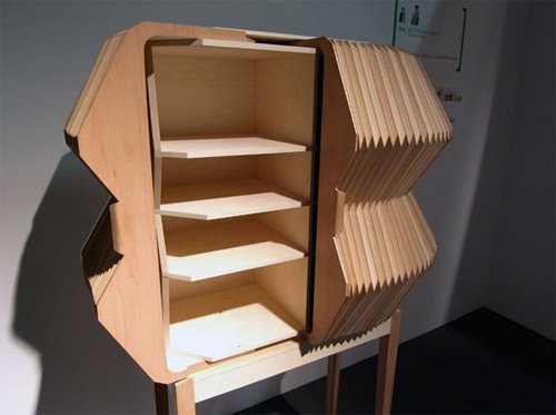 创意家居:极具艺术感的折叠式手风琴橱柜