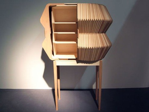 创意家居:极具艺术感的折叠式手风琴橱柜