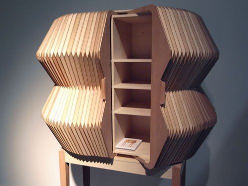 创意家居:极具艺术感的折叠式手风琴橱柜