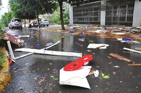 叙永遭9级大风夜袭 全城停电3小时树被吹断(图