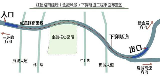 成都红星路南延线金融城下穿隧道30日开通