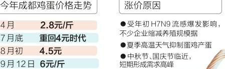 成都鸡蛋价进入“6元时代”一个多月猛涨三成