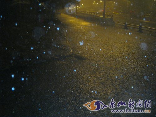昨晚暴雨袭乐山 城区多处积水漫过小腿