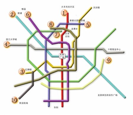 成都地鐵8、9、10號線項(xiàng)目方案首次亮相(圖)