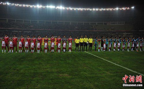 中国男足迎战新加坡 冲刺世界杯预选赛亚洲区