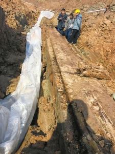 遂宁挖出疑似汉代以前船棺 在地下埋藏2000余