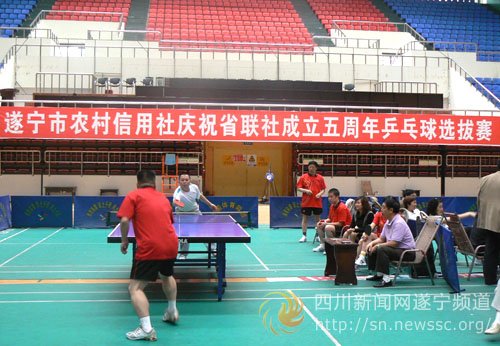 川省信用联社遂宁办事处举行成立五周年乒乓、
