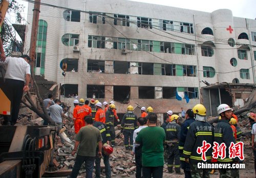 组图：山西长治城区医院发生锅炉爆炸 3死17伤