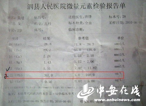 安徽泗县:多名儿童血铅超标 村庄成蓄电池厂垃