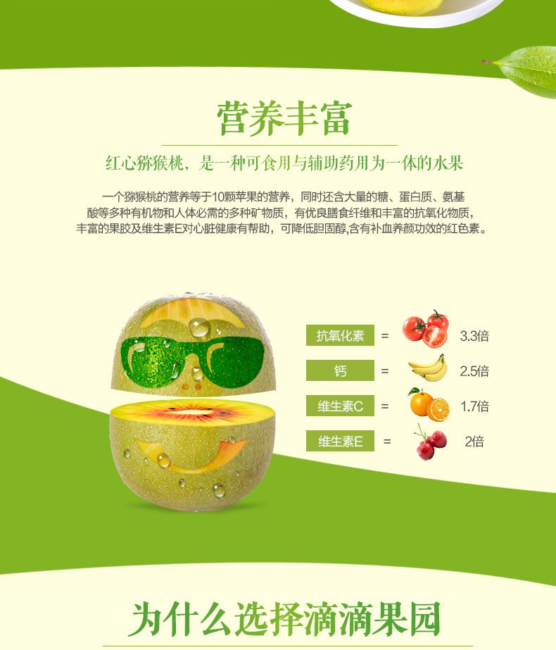 新鲜红心猕猴桃 清甜有营养