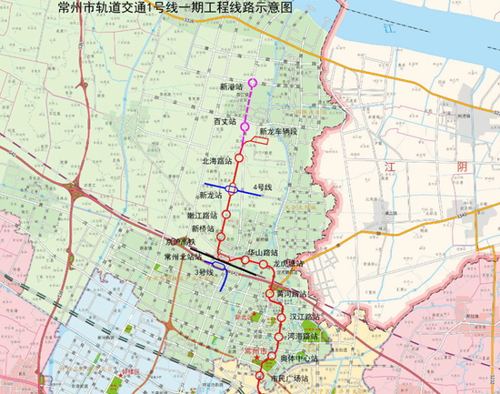 地铁1号线走向及2、3、4号线换乘站台公布 搜沿线盘_频道-常州_腾讯网