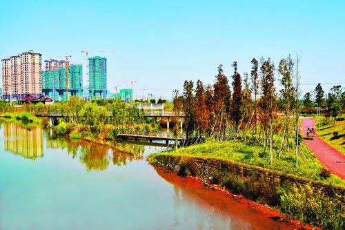 西河湿地公园已成郴州最大休闲公园