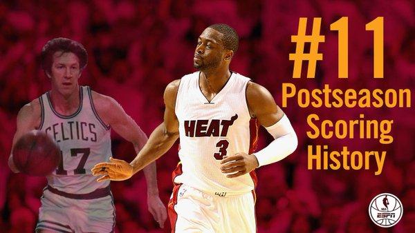 16日数据酷:韦德季后赛总得分来到历史第11位