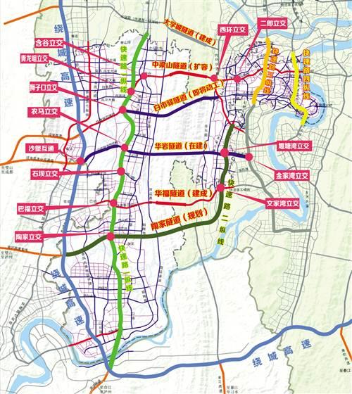 重庆都市功能核心区向西至拓展区又一主动脉