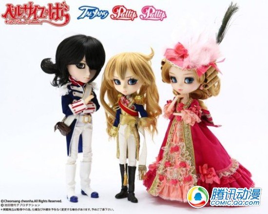 《凡尔赛玫瑰》推出三主角的娃娃