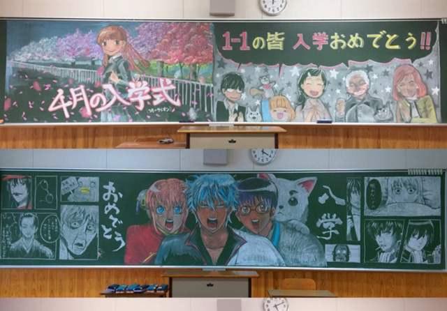 日本開學了！前輩用《你的名字》黑板畫迎新生