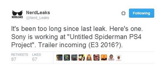 传索尼正在秘密开发《蜘蛛侠》新作